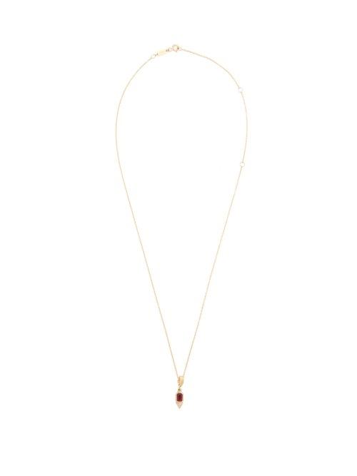 Matchesfashion.com Azlee - Ruby, Diamond & 18kt Gold Necklace - Womens - Red