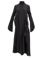Matchesfashion.com Petar Petrov - Alane Ruffled Silk-chiffon Dress - Womens - Black