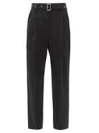 Matchesfashion.com Proenza Schouler - Belted Wool-blend Tapered Trousers - Womens - Black
