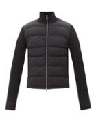 Moncler - Logo-embossed High-neck Down-filled Track Top - Mens - Black