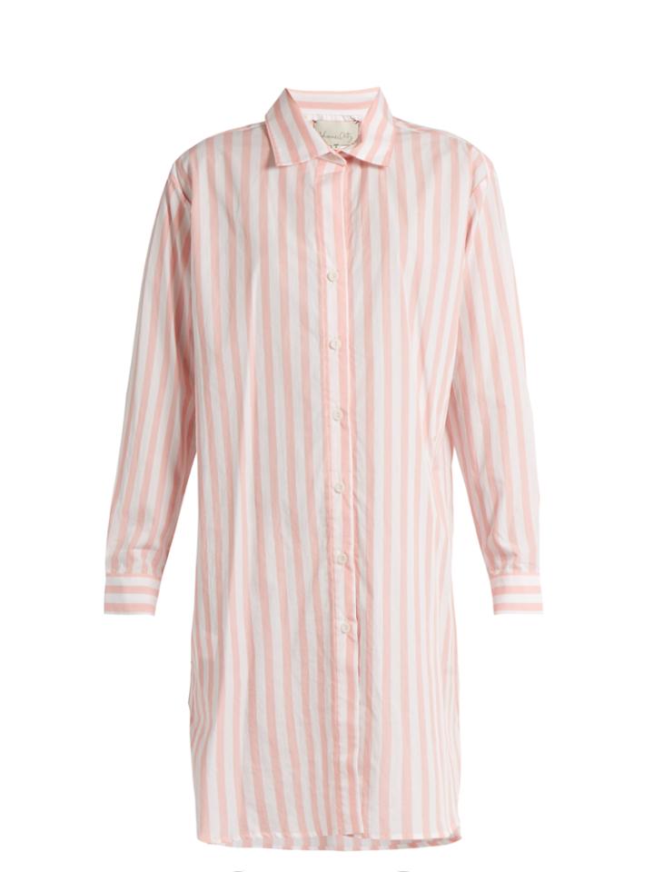 Johanna Ortiz Malpelo Striped Cotton-blend Shirtdress