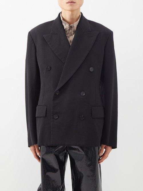 Balenciaga - Double-breasted Wool-blend Blazer - Mens - Black