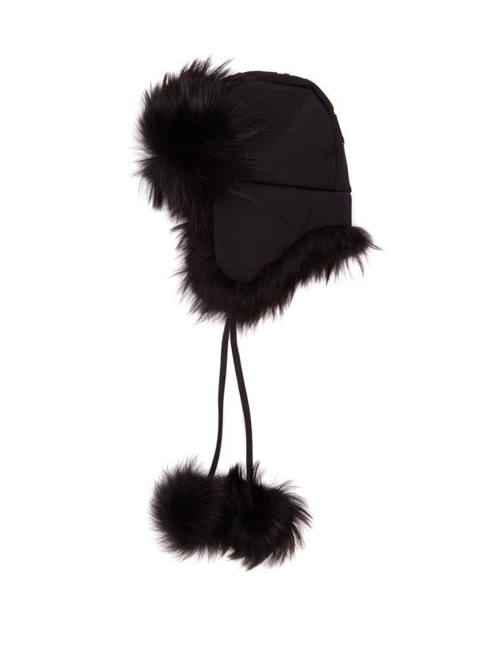 Fendi Roma-logo Fur-trimmed Hat