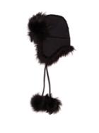 Fendi Roma-logo Fur-trimmed Hat