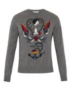 Valentino Tattoo-intarsia Cashmere-blend Sweater