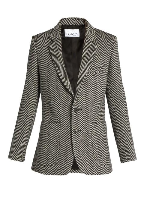 Raey Long-line Herringbone Wool Blazer