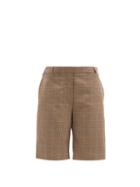 Matchesfashion.com Burberry - Mae Plaid Tailored Wool Shorts - Womens - Brown Multi