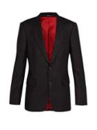 Matchesfashion.com Alexander Mcqueen - Single Breasted Wool Pinstripe Blazer - Mens - Black
