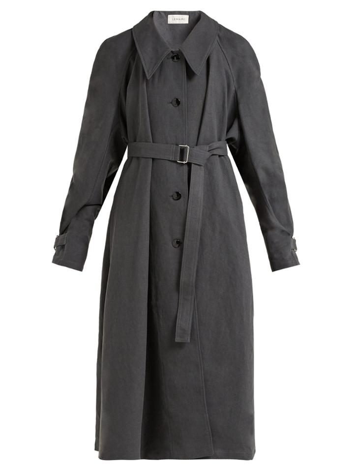 Lemaire Belted Long-line Linen Cotton-blend Coat