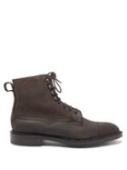 Edward Green - Ambleside Waxed Suede Lace-up Boots - Mens - Black