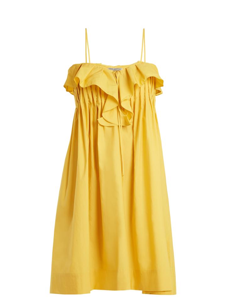 Three Graces London Mirinda Ruffle-trimmed Cotton Dress