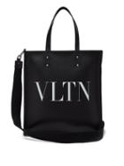 Matchesfashion.com Valentino - Vltn Print Leather Tote - Mens - Black