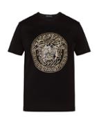 Matchesfashion.com Versace - Medusa Head Sequinned Motif T Shirt - Mens - Black
