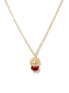 Gucci - Lion Head Crystal Pendant Necklace - Womens - Red Multi