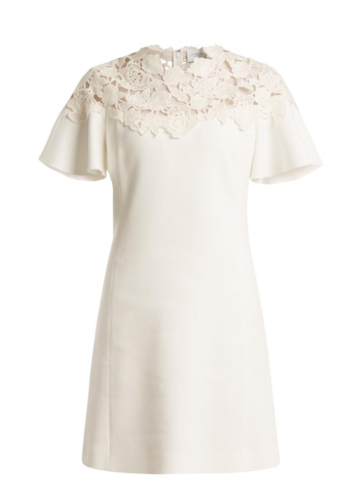 Giambattista Valli Macram-trimmed Fluted-sleeves Crepe Dress