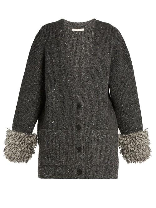 Christopher Kane Looped-knit Cuff Ribbed-knit Cardigan