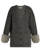 Christopher Kane Looped-knit Cuff Ribbed-knit Cardigan