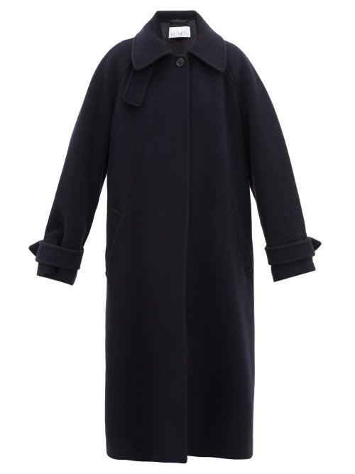 Matchesfashion.com Raey - Oversized Raglan Sleeve Wool Blend Coat - Womens - Navy