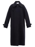 Matchesfashion.com Raey - Oversized Raglan Sleeve Wool Blend Coat - Womens - Navy