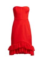 Matchesfashion.com Emilio De La Morena - Coretta Ruffled Cocktail Dress - Womens - Red
