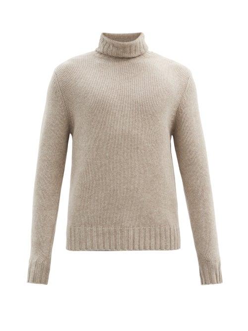 Matchesfashion.com Allude - Cashmere Roll-neck Sweater - Mens - Beige