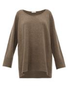 Matchesfashion.com The Row - Damian Scoop Neck Wool Blend Sweater - Womens - Light Brown