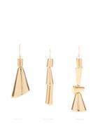 Matchesfashion.com Jil Sander - Set Of Three Mismatched Cone Earrings - Womens - Gold