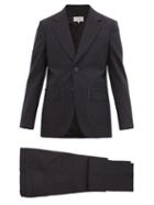 Matchesfashion.com Maison Margiela - Pinstripe Wool-blend Seersucker Suit - Mens - Navy