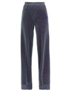 Matchesfashion.com Missoni - High-rise Lurex Wide-leg Trousers - Womens - Blue