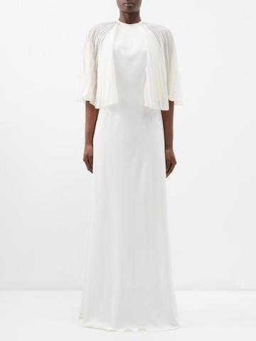 Zeus + Dione - Aeropi Pleated-sleeves Crepe Maxi Dress - Womens - Ivory