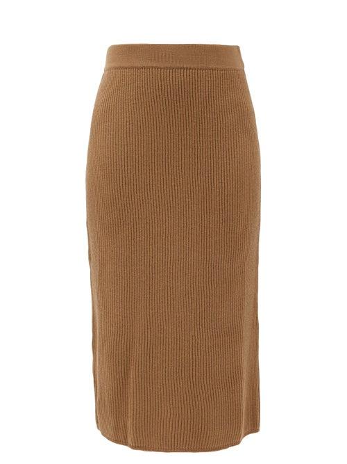 Matchesfashion.com Max Mara Leisure - Emerson Skirt - Womens - Camel