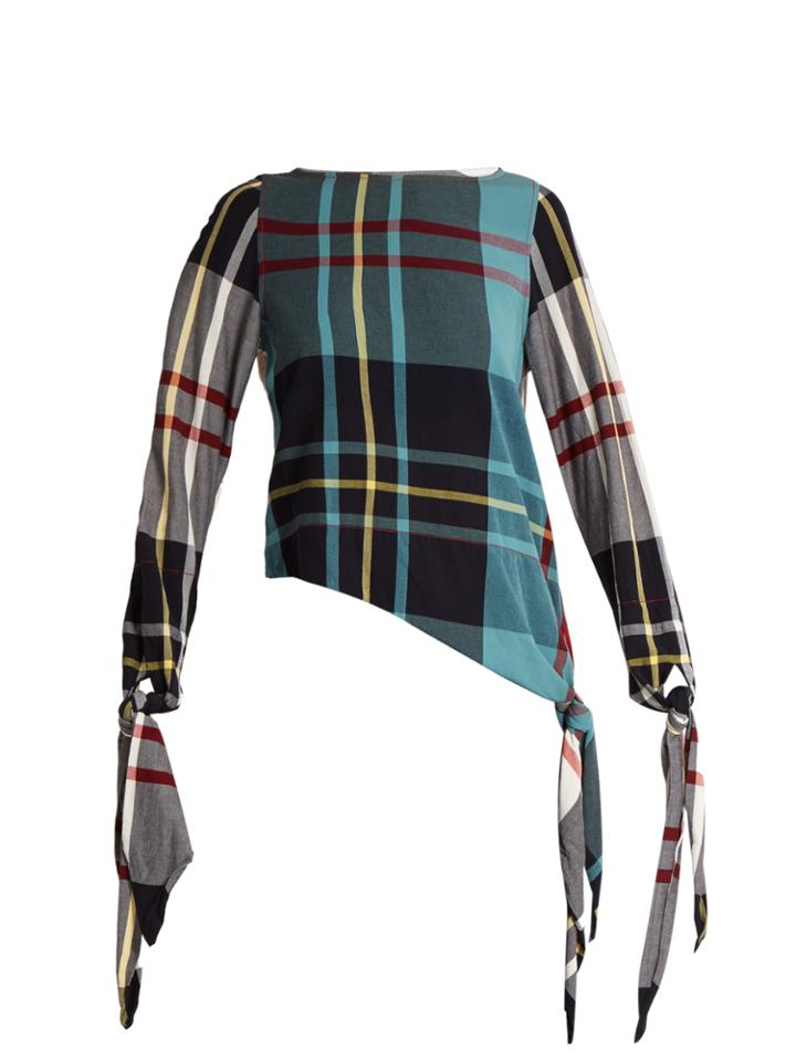 J.w.anderson Tie-cuff Checked Top