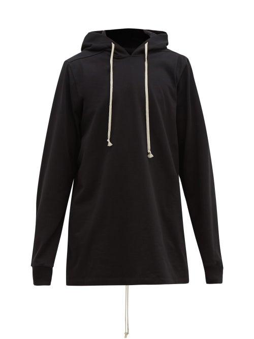 Matchesfashion.com Rick Owens - Hooded Cotton-jersey Longline Sweatshirt - Mens - Black