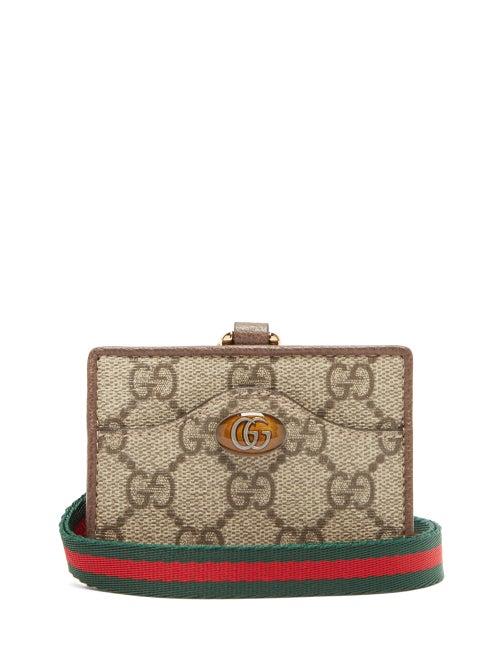 Matchesfashion.com Gucci - Ophidia Gg Supreme Coated-canvas Cardholder - Womens - Grey Multi