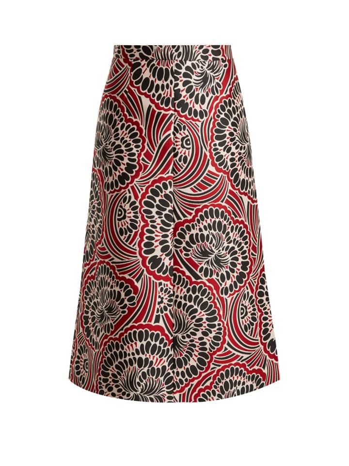 Redvalentino Floral-jacquard Midi Skirt