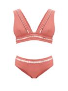 Matchesfashion.com Zimmermann - Bonita Ladder Cutout Bikini - Womens - Red