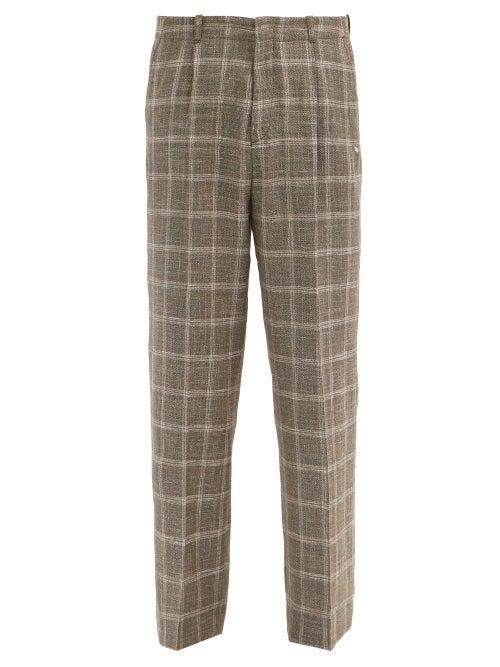 Matchesfashion.com Our Legacy - Straight-leg Checked Tweed Trousers - Mens - Brown Multi