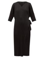 Matchesfashion.com Pleats Please Issey Miyake - V Neck Pliss Wrap Jacket - Womens - Black