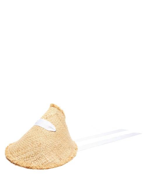 Matchesfashion.com Lola Hats - Megaphone Fringed Raffia Hat - Womens - Beige White