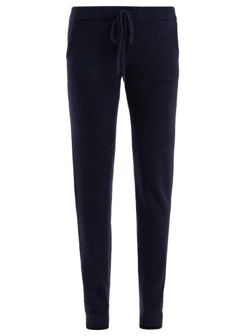 Matchesfashion.com Pepper & Mayne - Mid Rise Cashmere Track Pants - Womens - Navy