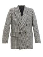 Matchesfashion.com Ami - Houndstooth Double Breasted Wool Blazer - Womens - Black White