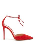Matchesfashion.com Gianvito Rossi - Crystal-embellished 105 Suede Pumps - Womens - Red