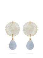 Matchesfashion.com Lizzie Fortunato - Wild Maquis Gold Plated & Pearl Drop Earrings - Womens - White