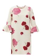 Matchesfashion.com La Doublej - 24/7 Floral-print Wool-blend Cady Dress - Womens - White Print