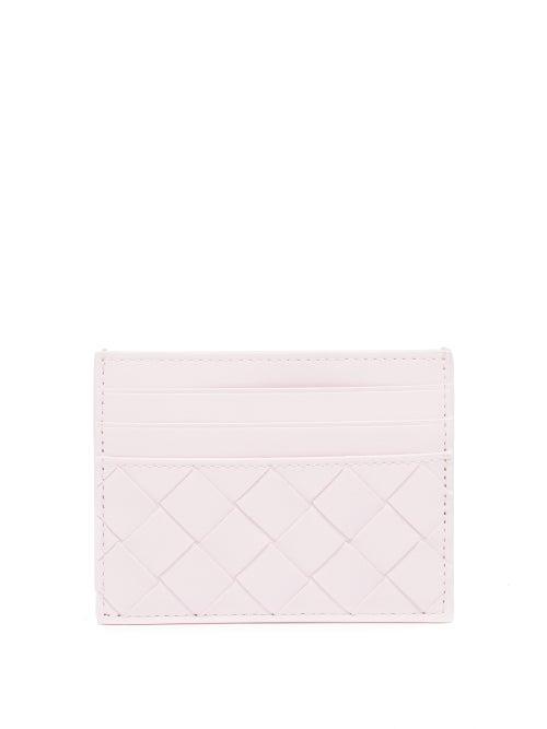 Bottega Veneta - Intrecciato Leather Cardholder - Womens - Light Pink