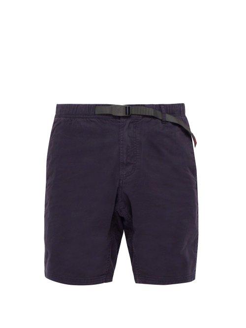 Matchesfashion.com Gramicci - Belted Cotton Blend Straight Leg Shorts - Mens - Navy