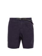 Matchesfashion.com Gramicci - Belted Cotton Blend Straight Leg Shorts - Mens - Navy