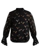 Matchesfashion.com Chlo - Paisley Jacquard Chiffon Blouse - Womens - Black Multi