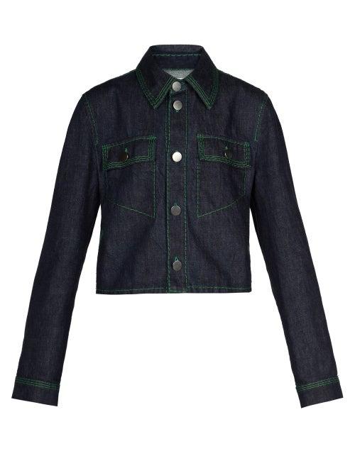 Bottega Veneta - Topstitched Denim Jacket - Womens - Denim