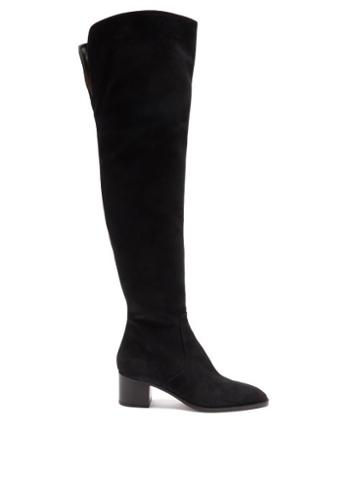 Christian Louboutin - Gazellou 55 Suede Over-the-knee Boots - Womens - Black
